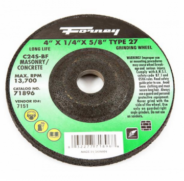 Image of item: Grind Wheel MASONRY 4"x1/4"x5/8" TYPE 27